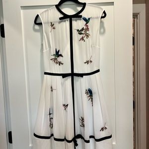 Ted Baker Lina highgrove knee length dress with embroidered hummingbirds